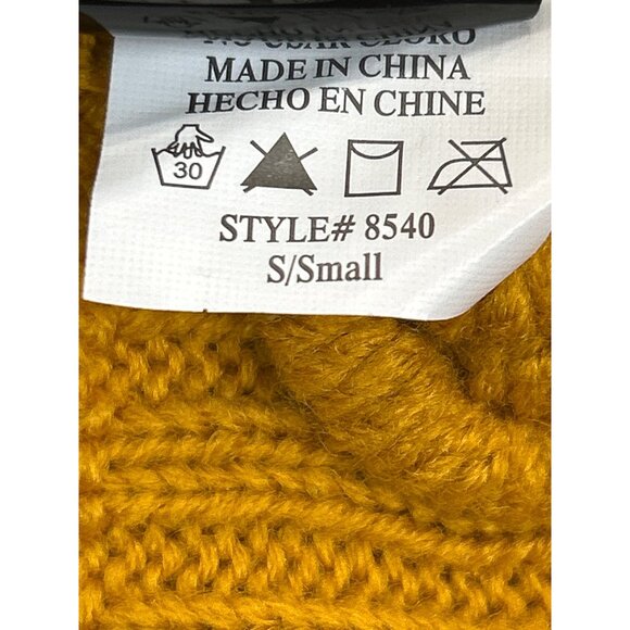 F&F Dress Womens Small Gold Mustard Yellow Sweater Hooded Knit Mini Dress‎ - Picture 5 of 9